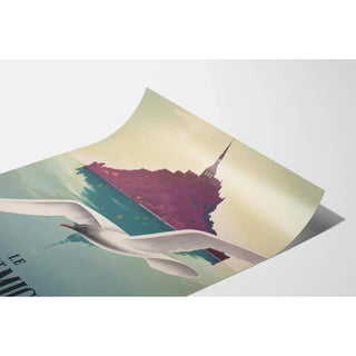 Affiche Mont Saint-Michel vintage – Merveille de l’Occident