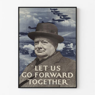 Affiche Seconde Guerre Mondiale - Churchill - Let Us Go Forward Together