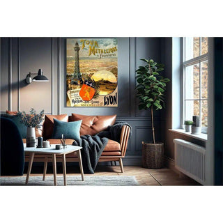 Affiche Tour métallique de la Fourvières à Lyon Vintage