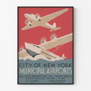Affiche vintage - City of New York Municipal Airports
