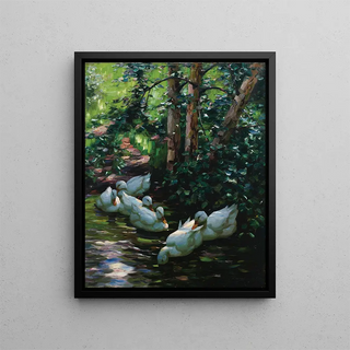 Alexander Koester - Sechs Enten im Wasser.webp