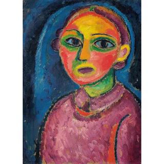 Alexej von Jawlensky - Brustbild einer Frau in rtlichem Gewand.webp
