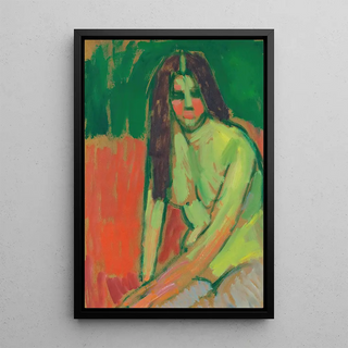 Alexej von Jawlensky - Sitzender Halbakt Geneigt Mit Langen Haaren.webp