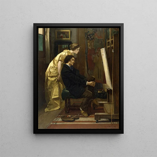 Alfred Stevens - The Painter and His Model.webp