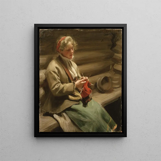 Anders Zorn - Dalecarlian Girl Knitting Cabbage Margit.webp