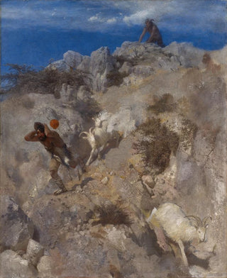 Arnold Bcklin - Pan Frightening A Shepherd Terrified Panic.webp