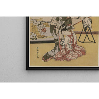 Bienveillance - Courtisane rasant le cou de son serviteur Cinq vertus confucéennes - Suzuki Harunobu | Reproduction Tableau Décoration murale affiche copie