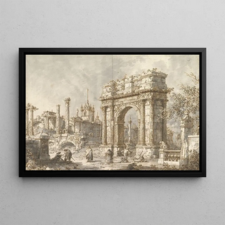 Canaletto - Capriccio with a Roman Triumphal Arch.webp