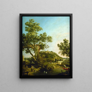 Canaletto - English Landscape Capriccio with a Palace.webp