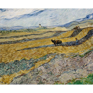 Champ clos avec laboureur - Vincent van Gogh | Reproduction Tableau Décoration murale affiche copie