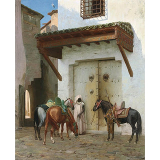 Chevaux Tenus par un Esclave La Halte - Jean-Léon Gérôme | Reproduction Tableau Décoration murale affiche copie