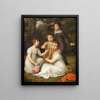 Christoffer Wilhelm Eckersberg - Portrt af Kammerherre Plantageejer og ViceGouvernr i Vestindien Sbtkers fire Brn malede i Hummeltofte Have.webp