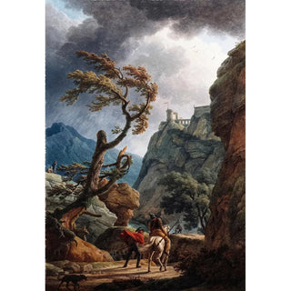 ClaudeJoseph Vernet - Soldiers in a Mountain Gorge with a Storm.webp