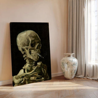 Crâne de squelette fumant une cigarette - Vincent Van Gogh | Reproduction Tableau Décoration murale affiche copie