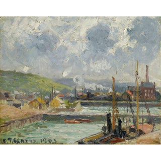 Darse de Pêche et Bassin Duquesne, Dieppe - Camille Pissarro | Reproduction Tableau Décoration murale affiche copie