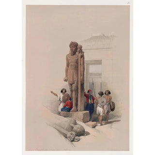 David Roberts - Colossus in front of Temple of Wady Saboua Wadi alSabua Nubia.webp