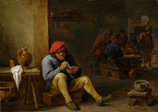 David Teniers The Younger - Farmer in a Tavern Lighting his Pipe.webp