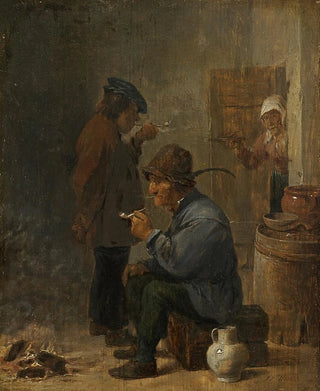David Teniers The Younger - Two Smoking Peasants at the Coal Fire.webp