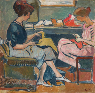 Deux jeunes femmes cousant - Louis Valtat