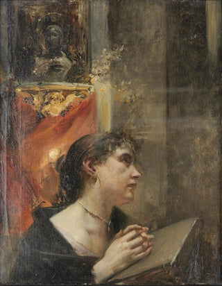 Eduard Veith - Andacht in der Kirche.webp