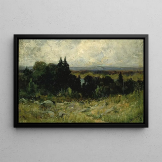 Edward Mitchell Bannister - Untitled landscape fields with rocks and trees.webp