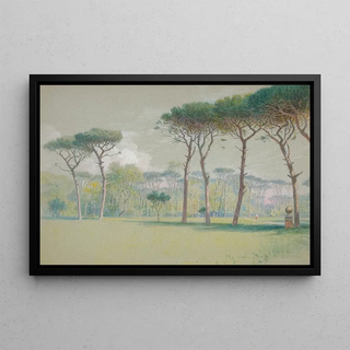 Edwin Austin Abbey - Castel Fusano Landscape vast lawn and trees.webp