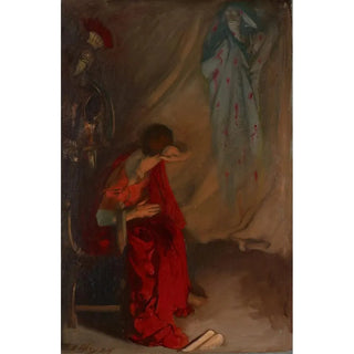 Edwin Austin Abbey - Within the Tent of Brutus Enter the Ghost of Caesar Julius Caesar Act IV Scene III.webp