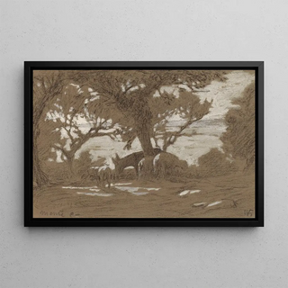 Elihu Vedder - Mt Colognola Sheep Grazing on Lake Trasimeno.webp