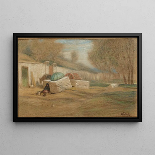 Elihu Vedder - Roadside Figure and Umbrella.webp