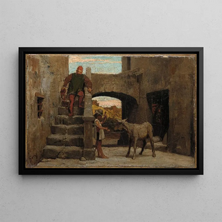 Elihu Vedder - The Fable of the Miller His Son and the Donkey No 1.webp