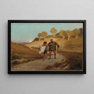 Elihu Vedder - The Fable of the Miller His Son and the Donkey No 8.webp