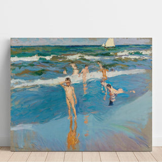Enfants dans la mer, plage de Valence - Joaquín Sorolla | Reproduction Tableau Décoration murale affiche copie