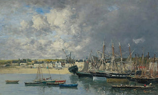 Eugne Boudin - Bateaux  Lancre Dans Le Port Portrieux.webp