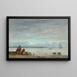 Eugne Boudin - Honfleur Pcheurs sur la grve.webp