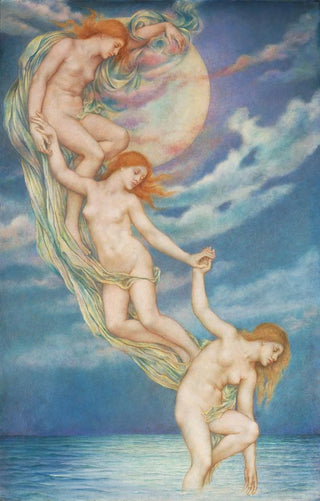 Evelyn De Morgan - Moonbeams Dipping Into The Sea.webp