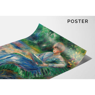 Femme Lisant sur un Banc - Pierre-Auguste Renoir | Reproduction Tableau Décoration murale affiche copie