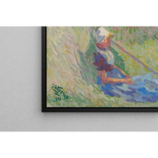 Fille se reposant contre une meule de foin - Jan Toorop | Reproduction Tableau Décoration murale affiche copie