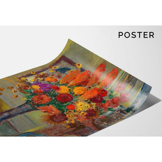 Fleurs dans un intérieur - Jacques-Émile Blanche | Reproduction Tableau Décoration murale affiche copie