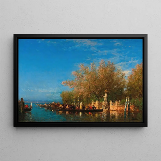 Flix Ziem - Venice a Gondola Ride to the Madonna at the Entrance of the Jardins Franais.webp