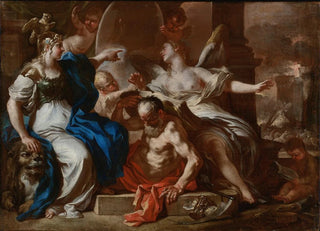 Francesco Solimena - Minerva With Chronos And History A Study For An Allegory Of The Reign Of The Hapsburgs In Naples.webp