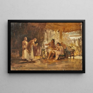 Frederick Arthur Bridgman - Study Of A Group In An Interior.webp