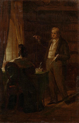 Friedrich von Amerling - Prof Dr Ignaz Rudolf Bischoff von Altenstern seiner Gattin Johanna diktierend.webp