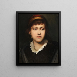 Gabriel von Max - Bildnis eines Mdchens mit Haube und Ohrschmuck.webp