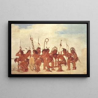 George Catlin - Braves Dance At Fort Snelling.webp