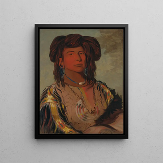 George Catlin - Hawnjetah One Horn Head Chief of the Miniconjou Tribe.webp