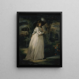 George Morland - Portrait of a Girl in a Garden.webp