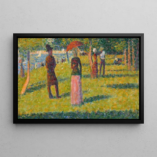 Georges Seurat - Paysage et personnages La jupe rose.webp