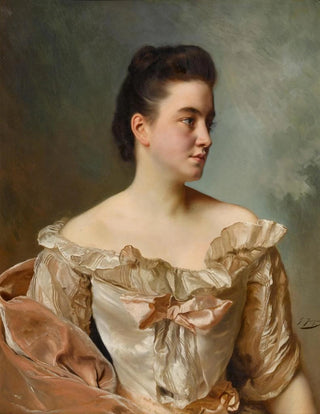 Gustave Jean Jacquet - A portrait of a lady in pink.webp