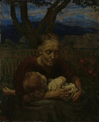 Hans Thoma - Mother and Child in a garden.webp