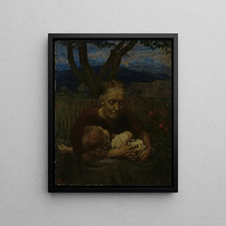 Hans Thoma - Mother and Child in a garden.webp